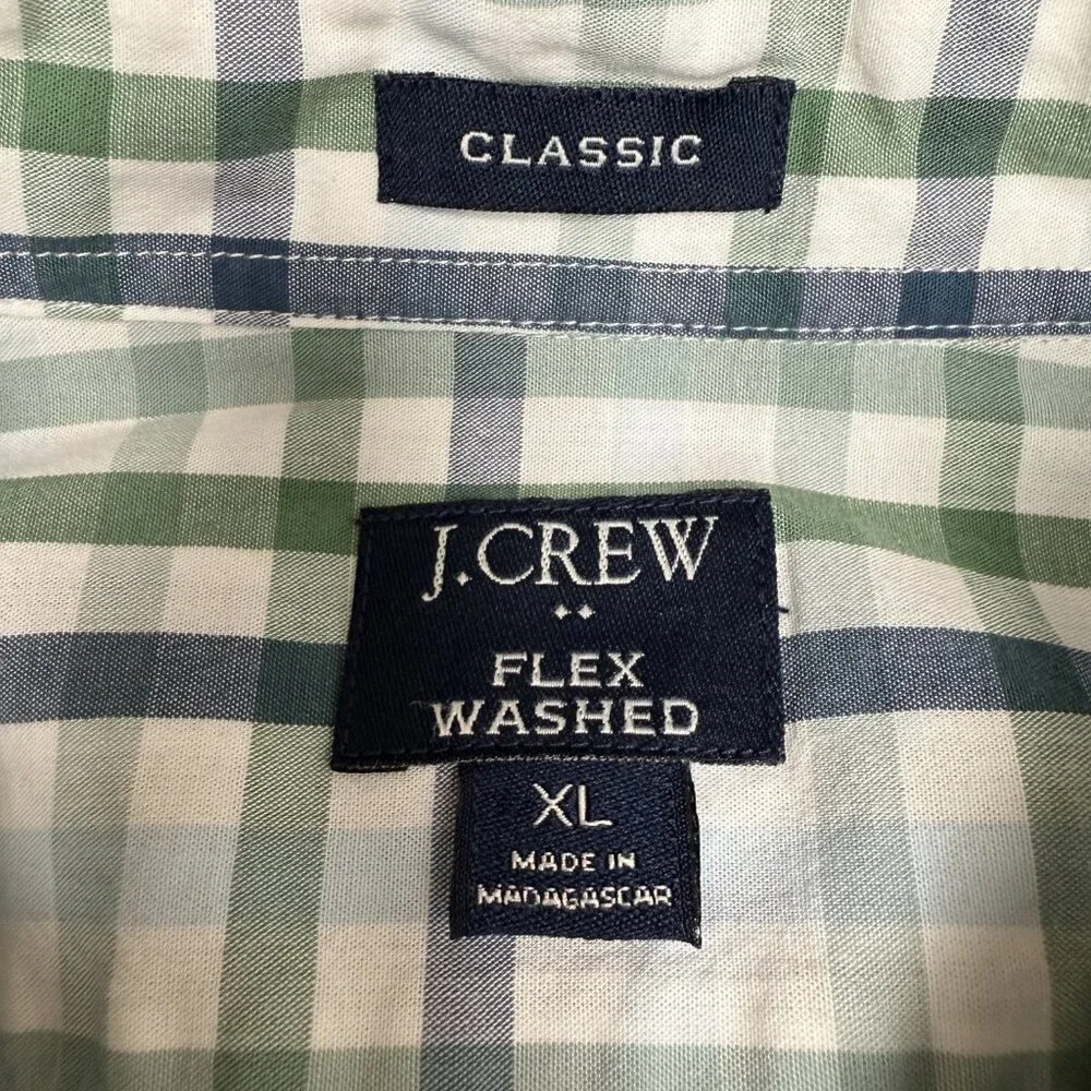 J. CREW Men's EUC Classic Fit Flex Washed Plaid Button Down‎ Shirt | Size XL
